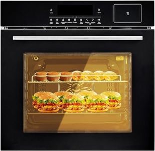 Single Wall Oven 24" Built-in Electric Ovens with 8 Cooking Modes, 108 Smart Recipes, 3000W, 240V, 2.5Cu.f Convection Fan Wall Oven in With Steam, Grill - Air Frying Mode, Tft Display, Stainless Steel