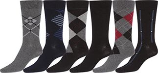 Sakkas 154 Mens Cotton Blend Ribbed Dress Socks Value 6-Pack - 10-13