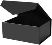 Gift Box with Lid, Collapsible Bridesmaid Proposal Box with Magnetic, Sturdy Storage Box for Birthdays, Weddings, Father's Day, Christmas(Black,23 x 15 x 10,9 x 5.9 x 3.9 inches)