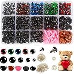 SULOLI 560PCS Plastic Safety Eyes and Noses for Amigurumi Crochet Crafts Dolls Stuffed Animals and Teddy Bear for 6mm 8mm 10mm 12mm 14mm