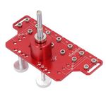 Shelf Pin Hinge Jig, 2 in 1 Self Contained Clamping All Metal Cabinet Hardware Tool Drill Guide with 7 Drilling Bits, for Cabinet Door Hinge Hole Positioning