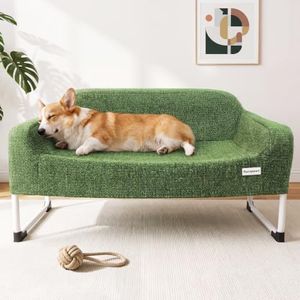 Aurapaws Chew-Proof Elevated Dog Bed with Bolster Cushion for Medium Dogs