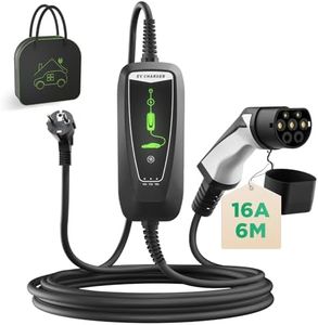 WISSENERGY Typ 2 EV Ladekabel Schuko 2-Pin, 3,68KW Einphasig [10-16A] EV Ladegerät mit 6M Ladekabel, IP66 Wasserdicht Mobile Ladestation mit Tragetasche für PHEV EV
