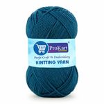 ProKart Premium Woolen 4 ply Hand Knitting Wool Yarn | Fine Weight Knitted and Crocheted Soft Yarn for Sweater, Scarf, Hat, Baby Clothes, Baby Sports, Purse, Gift Bags & DIY Craft Accessories Projects (1 Ball/100 Gram Each) (Dark Teal Blue, 100gms x 1 Pack)