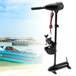 85 LBS Electric Outboard Trolling Motor Fishing Boat Engine Brush Short Shaft Marine for kayaks plastic boats and other ships Aluminum Alloy Black 5 Gears Forward 3 Gears Reverse 1.6HP 24V