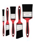 Buildskill Wall Painting Brush Set with TPR Handle, 12+25c+38+50c+75MM, Synthetic Bristles, Paint Brush for Wall, Ideal for Water-Based & Solvent Paints, Paint Brush for DIY & Professionals (Set of 5)