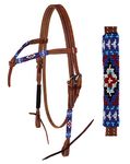 PRORIDER Horse Show Bridle Western Leather Headstall 79RT07HB