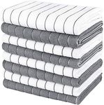 AIDEA Dish Towels-8Pack, 15”x25”, Microfiber Kitchen Towels, Super Soft and Absorbent, Multi-Purpose Kitchen Towels for Home, Kitchen-White/Grey