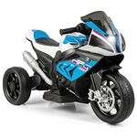 Costzon Kids Motorcycle, Licensed BMW 12V Battery Powered Ride on Motorcycle with Headlight, Horn, Music, MP3, USB Port, 3 Wheels Electric Motorcycle for Kids, Gift for Boys & Girls (Blue)