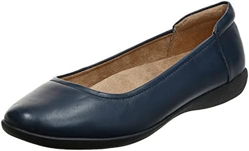 Naturalizer Women Flexy Round Toe Ballet Flats, Navy Leather, 6.5