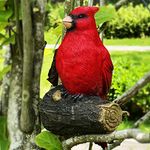 Handsider Tree Hugger Cardinal, Garden Statues Resin Large Red Bird Garden Peeker Tree Decor Figurine Hanging Tree Face Sculpture Yard Ornaments