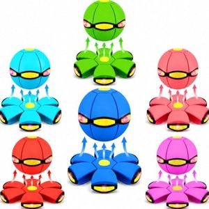 Magic Ball, Flying Saucer Bouncy Ball - Two Modes to Switch Freely, 6 LED Lights, Parent-Child Interaction, Indoor and Outdoor Holiday Games (Green + Blue + Purple + Red + Pink + Cyan)