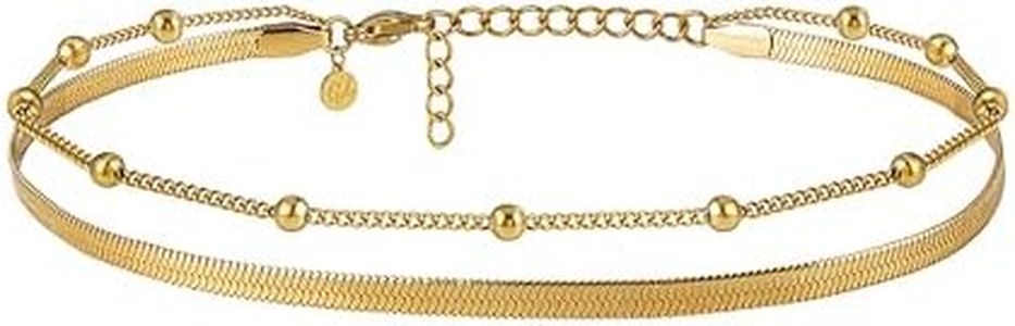 GD GOOD.designs EST. 2015 Bracelet cheville or pour femme I Bracelet cheville multi-rangs - Réglable I Bracelet serpent doré Bijoux de pied I Résistant à l'eau