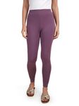 TWIN BIRDS Tailored Cut & Classic Fit Stretchable Dark Grape Coloured Viscose Elasthane Fabric Ankle Length Leggings for Women - (2XL)