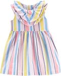 Carter's Girls' 2T-8 Printed Tulle Dress, Striped Poplin, Newborn