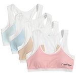 SALIA GIRL Sport Starter Cami Bra Racerback with Removable Padding - 4 Pack, One Size- 75