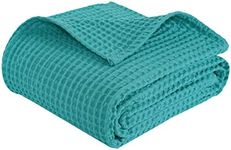 PHF 100% Cotton Baby Waffle Blankets -Lightweight Washed Soft Breathable Comfortable Swaddling Receiving Sleep Blankets - 30"x 40" Baby Toddler Blanket for Boys and Girls, Teal