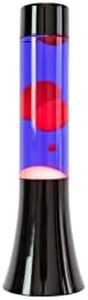 FISURA - Blue Lava Lamp with Black Base, 30 cm. Blue Liquid and Red Lava. Relaxation Effect Lamp. 9x9x30 cm