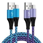 Micro USB Cable, AILKIN [2 Pack 2M] Micro USB Charging Cable Nylon Android Mobile Phone Charging Cable for Samsung Galaxy S7/S6/S5/J7/J6/J3/Note 5, Xiaomi, Huawei, PS4, LG, Motorola, Sony