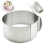 Cake Ring Adjustable 6 to 12 Inch Baking Ring Stainless Steel Mousse Ring for Cooking Crumpets Eggs Pastry Desserts