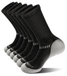 Men Sport Socks,KEMISANT Compression Athletic Crew Socks Cushioned for Men Outdoor Hiking Running-Arch Compression Support(6Pairs,Shoes Size:Men 9-10)