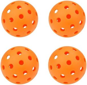 Pickleball Balls 4 Pcs, Plastic 40 Holes Practice Hollow Ball for Indoor Outdoor (74mm/2.91in), Orange