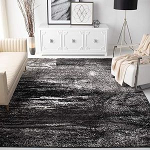 SAFAVIEH Adirondack Collection Accent Rug - 3' x 5', Silver & Black, Modern Abstract Design, Non-Shedding & Easy Care, Ideal for High Traffic Areas in Entryway, Living Room, Bedroom (ADR112A)