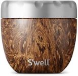S'well,Stainless Steel Eats 2-in-1 Nesting Food Bowls, 21.5 oz, Teakwood