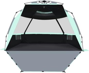 SEBOR Beach Tent, Deluxe XL Pop-up Beach Tent for 4-6 Person, UPF 50+ with Dark Shelter Technology, Easy Set Up and Portable Beach Tent Sun Shelter (Mint Green)