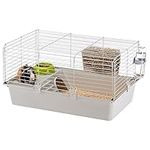 Ferplast large guinea pigs cage CAVIE 80. Security locking system, accessories included, made of varnished Grey metal and plastic, 77 x 48 x h 42 cm