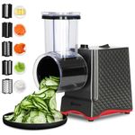 2024 Upgraded Electric Cheese Grater, 250W Electric Cheese Shredder for Carrot,Vegetable,Potato.Electric Salad Shooter with 5 Blades, Enlarged Inlet and Dispenser, Great for Kitchen.