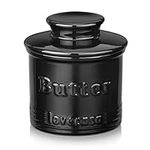 LOVECASA Porcelain Butter Crock for Counter, French Butter Dish with Lid, Butter Keeper with Water Line, Ceramic Butter Container, No More Hard Butter, Perfect Spreadable Consistency