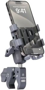 FANAUE Aluminum Motorcycle Phone Mount with Vibration Dampener & High-Speed Secure Lock, 360° Rotatable Phone Holder Cradle Handlebar Cellphone Holder for Motorcycle ATV Scooter Fit for 5.5"-7.0"
