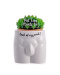 Boxer Gifts Always Look at My Prck Novelty Body Shaped Plant Pot | Funny Rude Home Décor Gift, Ceramic, White,Black, One Size