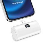 Portable Charger for iPhone 15, [5000mAh] USB-C Power Bank with 20W PD Fast Charging, Mini Portable Battery Phone Charger for iPhone 15/15 Plus/15 Pro/15 Pro Max Samsung S22/23 Series, Android - White