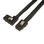 Jopto 0.8m Internal Mini SAS 36-Pin SFF-8087 to Right Angle 90 Degree SFF-8087 Cable 80cm Flat Left Angled 90 Degree Mini SAS 36 Pin SFF-8087 to SFF-8087 Data Raid Cable SAS Hard Drive High Speed