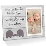 Twins Baby Wood Photo Frame with Cu