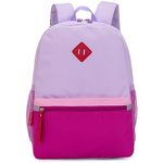 HawLander Little Kids Backpack, Toddler School Bag for Girls Aged 4 5 6 7 Years, with Chest Strap, Purple