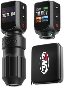 CNC Wireless Tattoo Machine, Rotary Pen with 3200mAh Dual Batteries Power Supply Tattoo Gun LED Display 4.0 Stroke Coreless Motor for Tattoo Professionals and Beginners CNC-M2-E77PRO-1