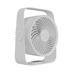 Zebronics Heat Buster 300, Portable Desk Fan, Upto 13h Backup, 3600mAh Rechargeable Battery, 360° Rotatable Fan, 4 Speed + 1 Breeze Mode, Wall-Mountable, for Travel, Office, Home (White)
