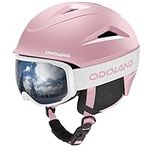 Odoland Ski Helmet with VLT 18% Ski Goggles Combo for Skiing Snowboard, Light Weight Adjustable Ventilation Snow Helmet with Warm Fluffy Earpads for Men Women Adult Youth, WAM