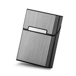 Lightweight Aluminum Cigarette Case Silver Metal Box Holder … (Black)