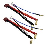 RC Car Hardcase Connector Cable, RC Car Cable T Plug Female 90° 5MM Bullet Connector 12AWG for 2S 7.4V Lithium Lipo Battery