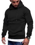 COOFANDY Men's Sweatshirt with Hoodies Long Sleeve Drawstring Hooded Black