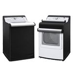 Washer Dryer Cover, Washing Machine Covers, Drier Protector, 29"x28"x40", Black, Polyester, Waterproof, Top Load, Front-Loading, Zippers, Dustproof, Laundry, Universal Fit, Anti-Stain | Houseables