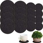 Patelai Cork Plant Coasters 4 Sizes Reversible Round 4/6/ 8/10 Inch Fabric Plant Cork Pads for Plants Absorbent Waterproof Tray Pot for House Indoors Supplies(Black,16 Pieces)