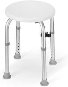 Careboda Adjustable Bath Chair for Inside Shower, Shower Stool with Upgraded Stainless Steel, Tool-Free Assembly, 8 Adjustable Heights for Seniors, Elderly, Pregnant, Handicap & Disabled (CBS01G)