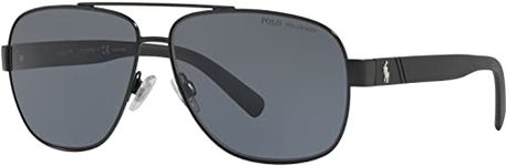 Polo Ralph Lauren Men's 0Ph3110 926781 60 Sunglasses, Black (Demiglos Black/Polargrey)