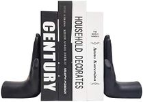 JSYS Bookends, Universal Economy Decorative Bookends, Heavy Book Ends Supports for Books, 6.7x4.1x3.5inch, Black,1Pair/2Piece, Hand Bookends