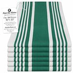 Aunti Em's Kitchen Designer Hand and Kitchen Dish Towels Woven from 100% Responsibly-Farmed, Thick, Luxurious Cotton, Oversized 20 x 30 inches, One Half Dozen, Clover Stripe